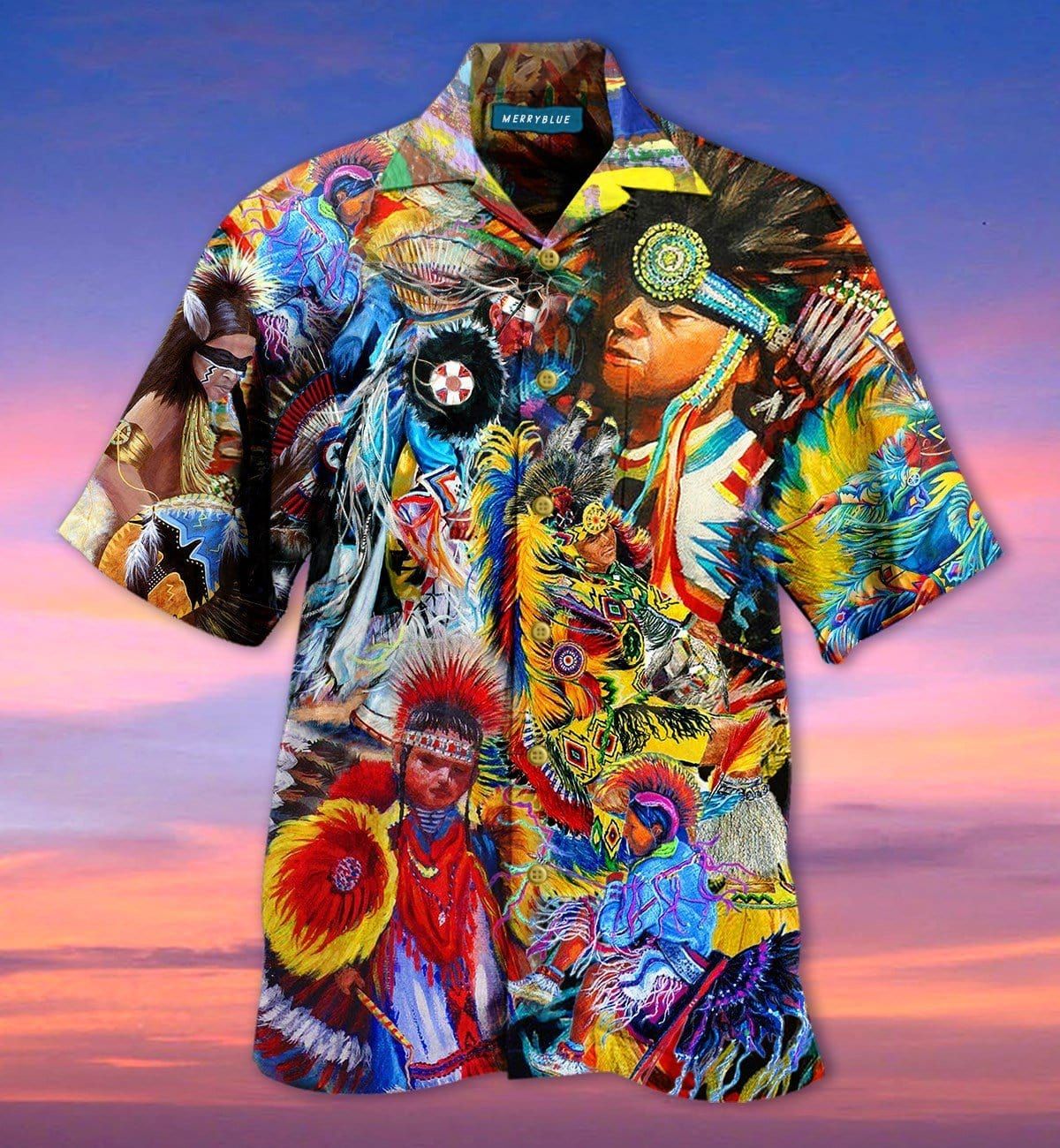 Felacia [Hawaii Shirt] Native American Pow Wow Dancing Hawaiian Shirt-ZX2150